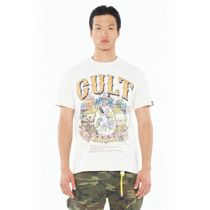 CULT SHORT SLEEVE CREW NECK TEE "CUBA" (625A4-K27A) Winter White