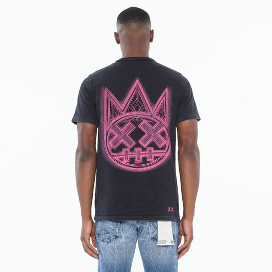 CULT SHORT SLEEVE CREW NECK TEE "PINSTRIPE LOGO" (625A5-K29A)