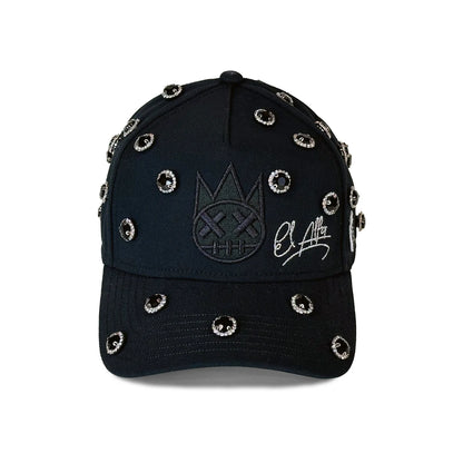 CULT X EL ALFA LOGO CRYSTAL 5 PANEL A FRAME TRUCKER HAT (625BC-CH113A)