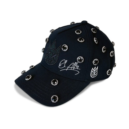 CULT X EL ALFA LOGO CRYSTAL 5 PANEL A FRAME TRUCKER HAT (625BC-CH113A)