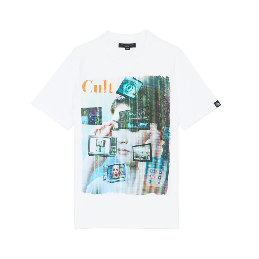 CULT Heavyweight Short Sleeve Crew Neck Tee "Did We Dream Too Fast" in White (626A4-K92A)