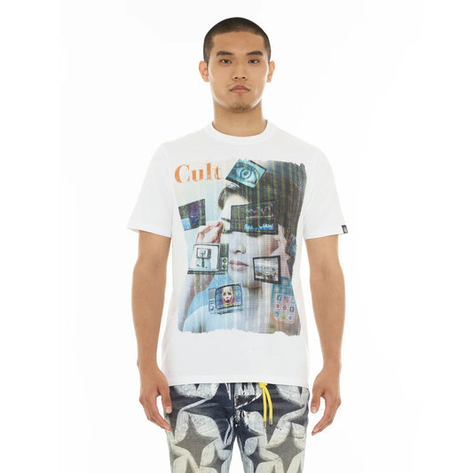 CULT Heavyweight Short Sleeve Crew Neck Tee "Did We Dream Too Fast" in White (626A4-K92A)