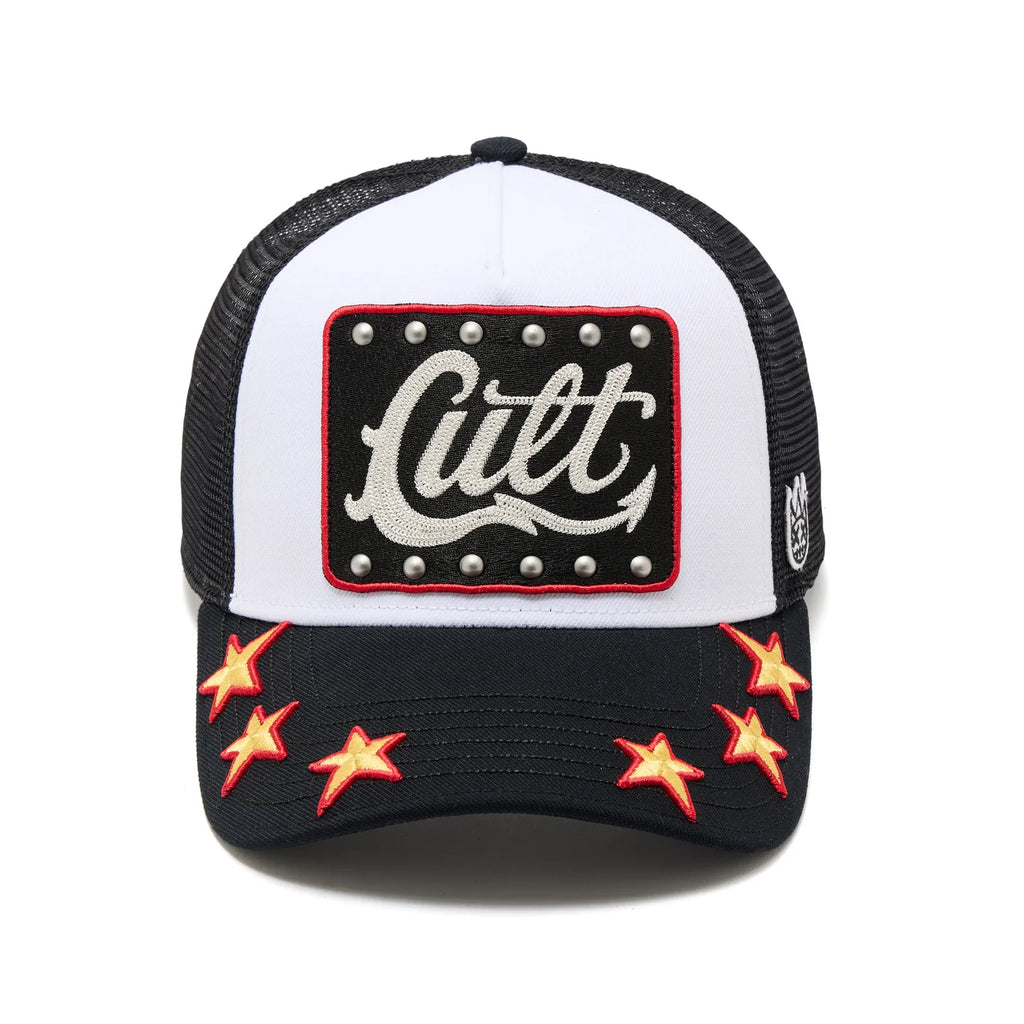 CULT MESH BACK TRUCKER CURVED VISOR " STARS" (626BC-CH48A)