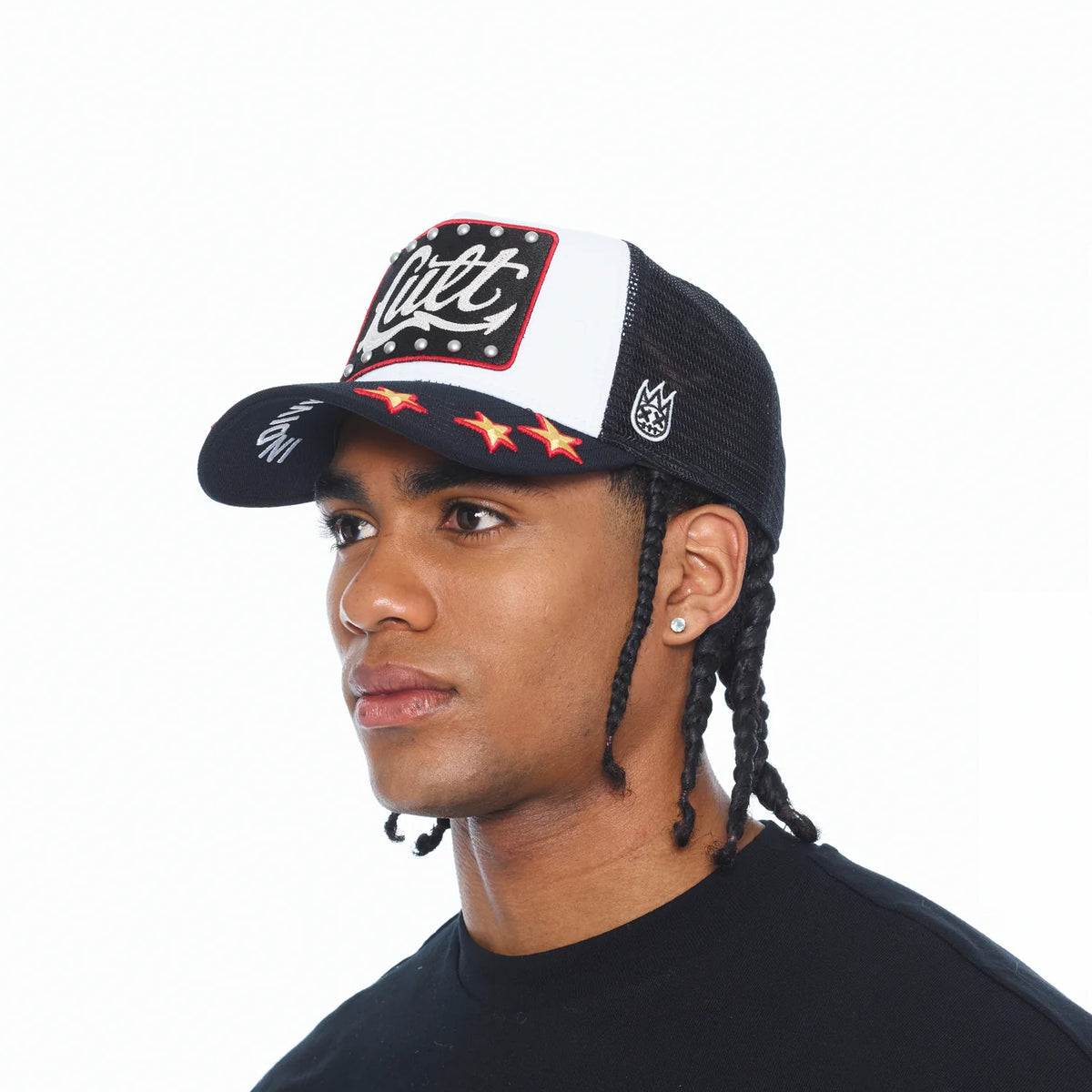 CULT MESH BACK TRUCKER CURVED VISOR " STARS" (626BC-CH48A)