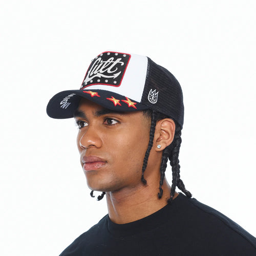 CULT MESH BACK TRUCKER CURVED VISOR " STARS" (626BC-CH48A)