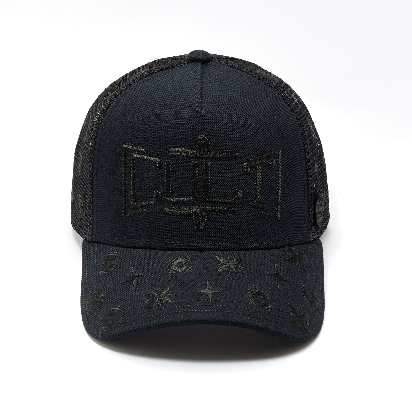 CULT MESH BACK TRUCKER CURVED VISOR " ROPE LOGO" (626BC-CH49A)