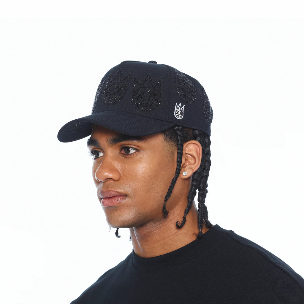 CULT A FRAME CURVED VISOR " MULTI BLACK CRYSTAL LOGO" (626BC-CH51A)
