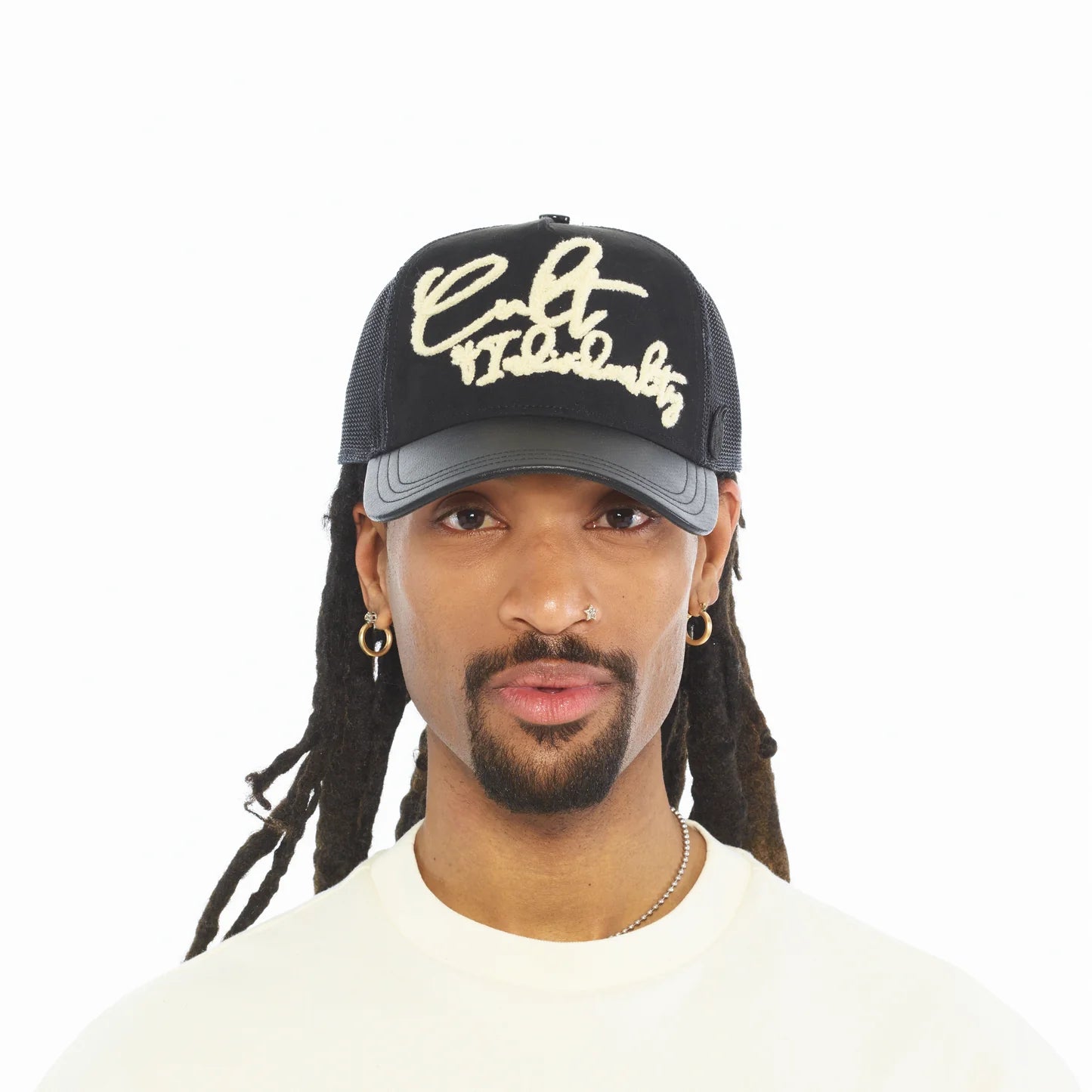 CULT MESH BACK TRUCKER CURVED VISOR " GRASSHOPPER EMB HAT " (626BC-CH64A)