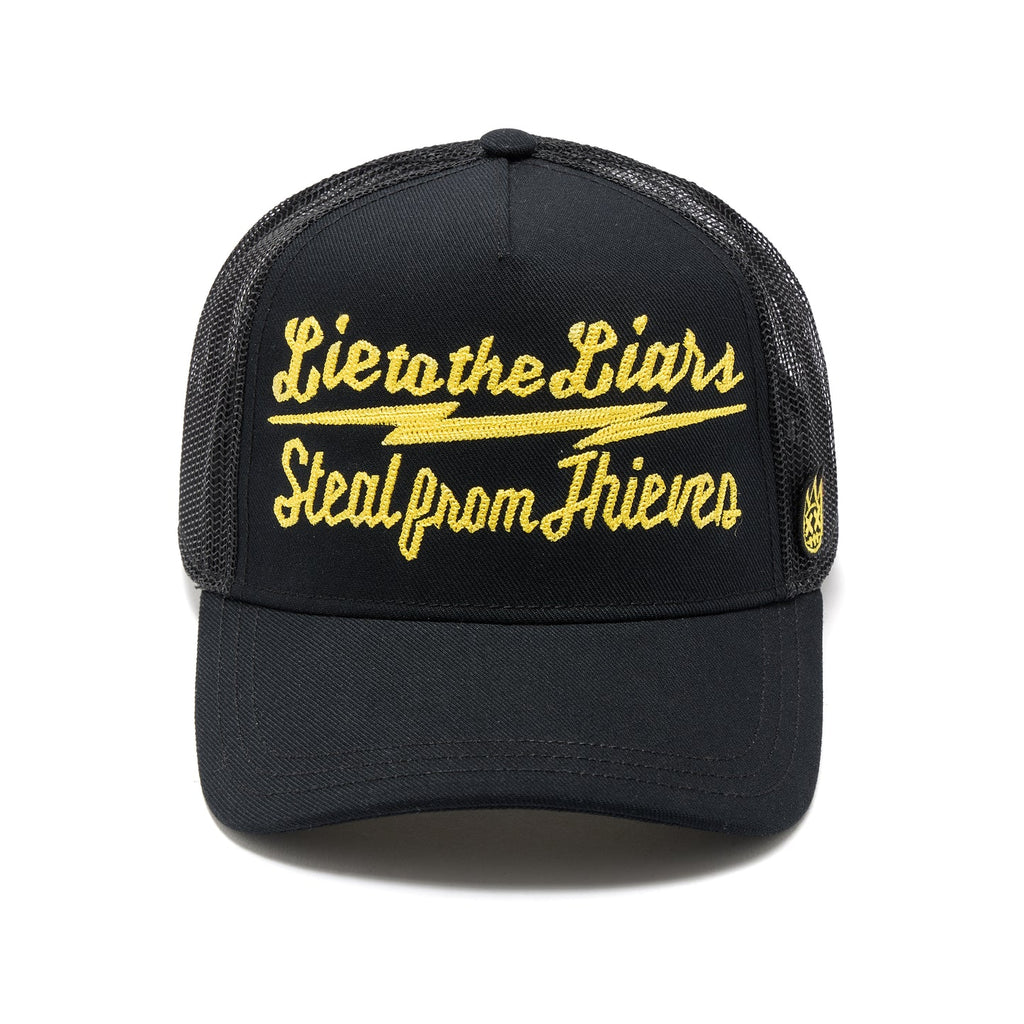 CULT MESH BACK TRUCKER CURVED VISOR " LIE TO THE LIARS" QUOTE HAT (626BC-CH66A)