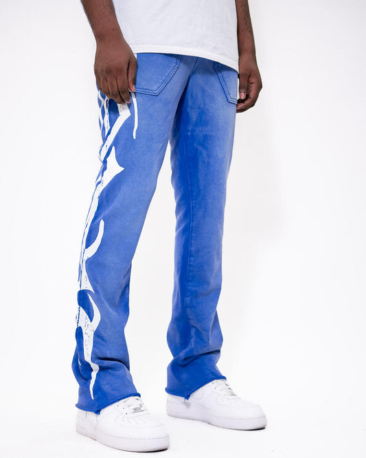 GOLDEN DENIM THE LOUNGE STACKED -OSHU (VINTAGE ROYAL BLUE) GDSPQS124-08