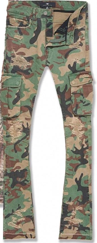 JORDAN CRAIG PLEATS AND CRYSTALS CAMO STACKED PANTS JTFP2323C