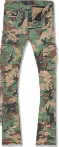 JORDAN CRAIG PLEATS AND CRYSTALS CAMO STACKED PANTS JTFP2323C