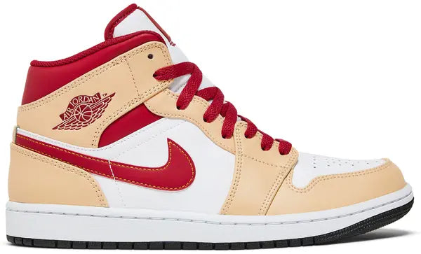 Air Jordan 1 Mid 'Light Curry Cardinal Red' 554724 201
