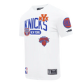 NEW YORK KNICKS LETTERMAN MEN'S S/S TEE BNK1516955 WHT