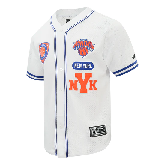 NBA NEW YORK KNICKS LETTERMAN MEN'S BUTTON DOWN MESH TOP BNK1516960