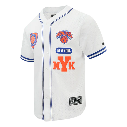 NBA NEW YORK KNICKS LETTERMAN MEN'S BUTTON DOWN MESH TOP BNK1516960