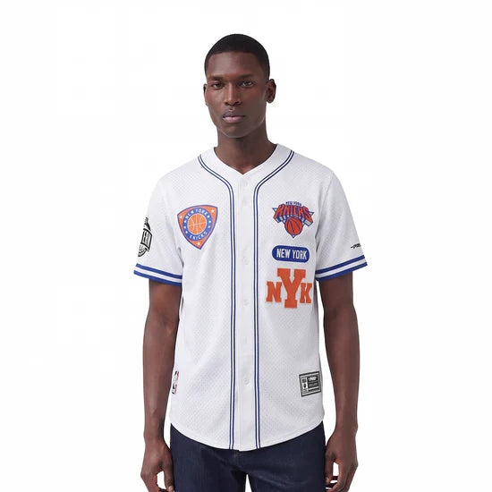 NBA NEW YORK KNICKS LETTERMAN MEN'S BUTTON DOWN MESH TOP BNK1516960