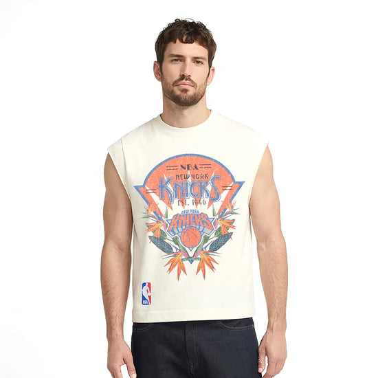 NBA NEW YORK KNICKS PARADISE MEN'S S/S TEE  BNK1516989 EGGSHELL