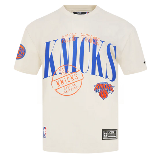 NEW YORK KNICKS STAMPED MEN'S S/S TEE   BNK1517035 EGGSHELL