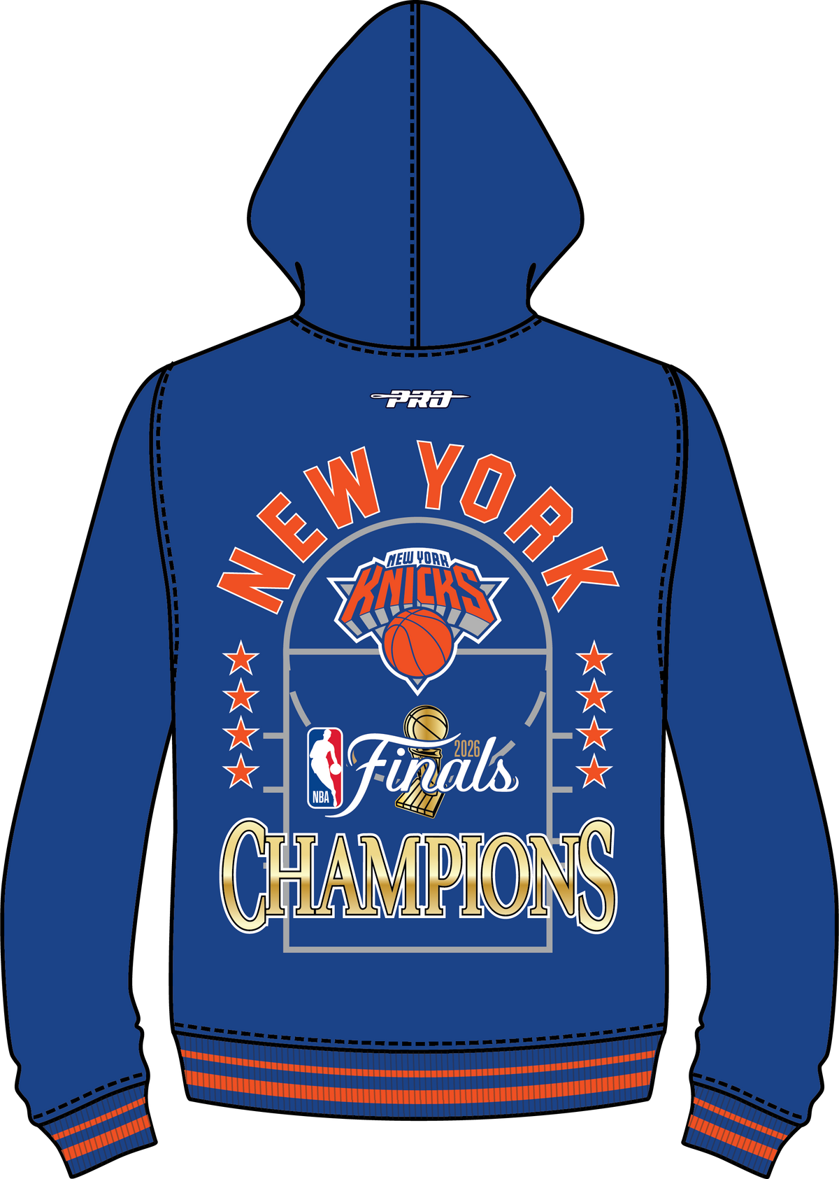 NEW YORK KNICKS NBA FINALS 2026 M RIB FLC PO HOODIE