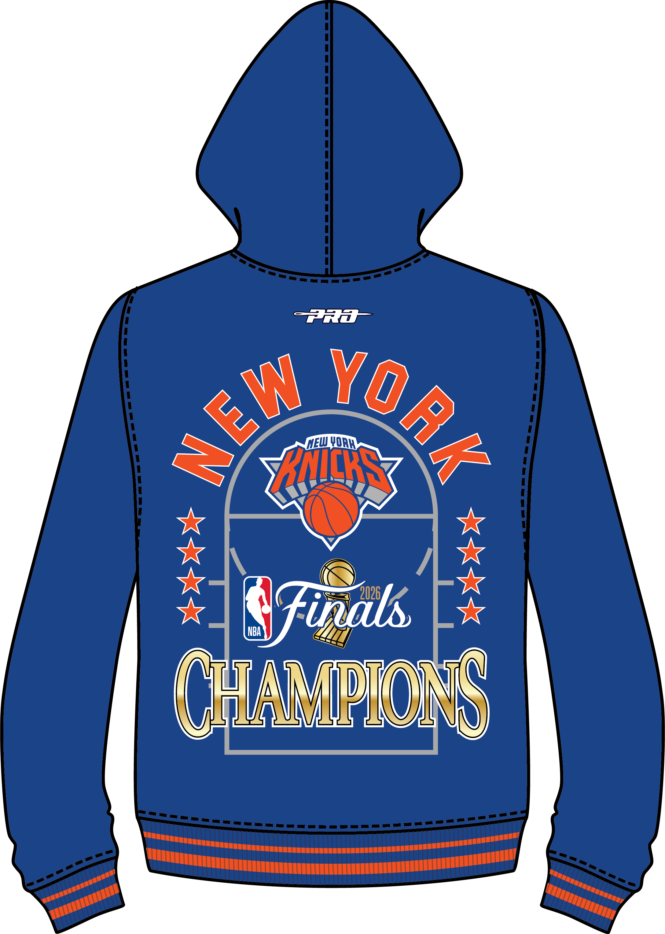NEW YORK KNICKS NBA FINALS 2026 M RIB FLC PO HOODIE