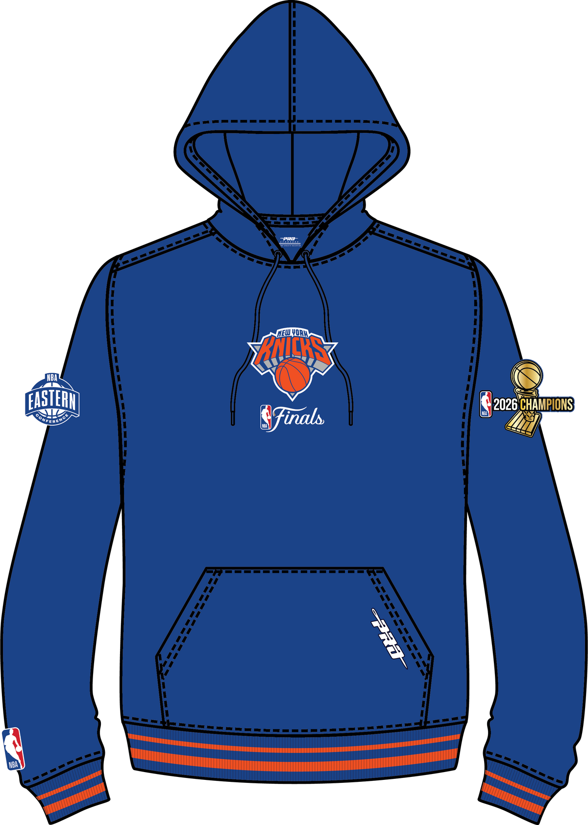 NEW YORK KNICKS NBA FINALS 2026 M RIB FLC PO HOODIE