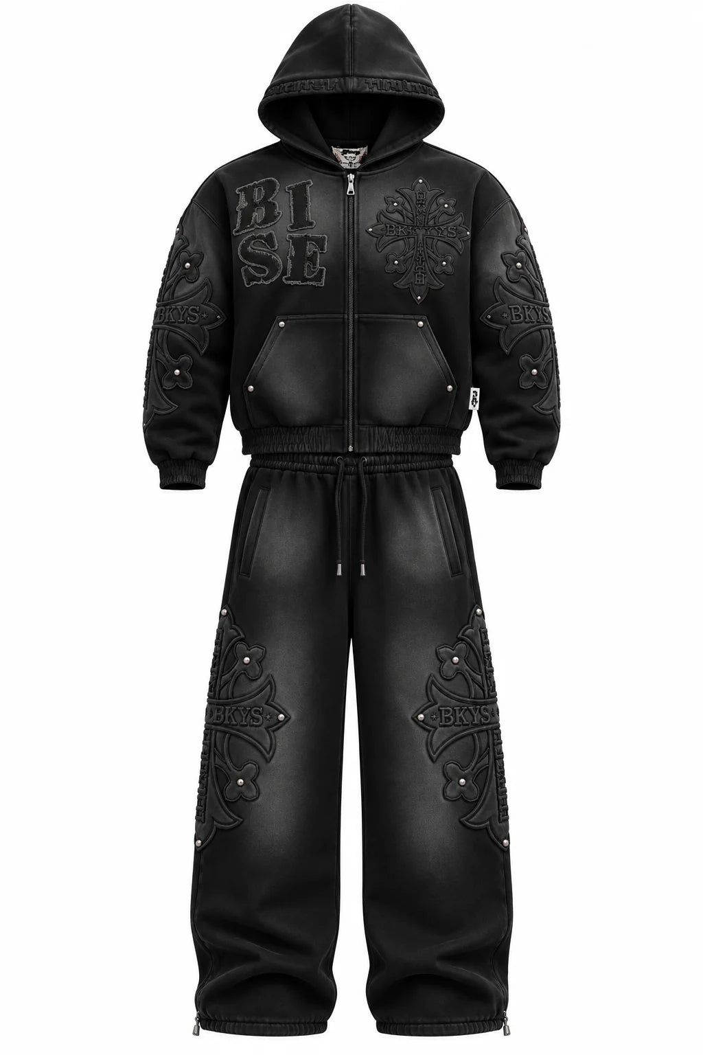 BKYS "Cross" F.Terry long pants - Black