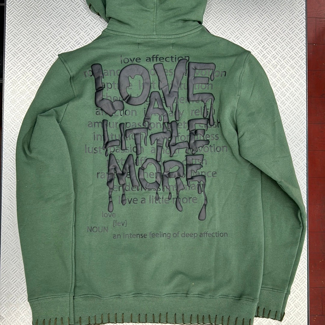 HUDSON LOVE A LITTLE MORE 385GSM HOODY (467)OLIVE