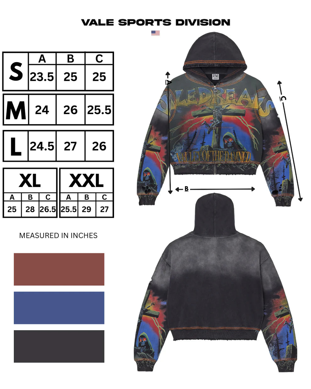 VALE FOREVER DAMNED BIG ZIP UP [OLIVE]