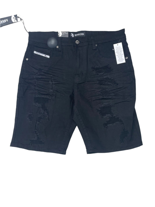Makobi M607 AMATO DENIM SHORTS- BLK.B