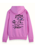 SCOTCH & SODA MUSHROOM ARTWORK HOODIE-IRIS PINK