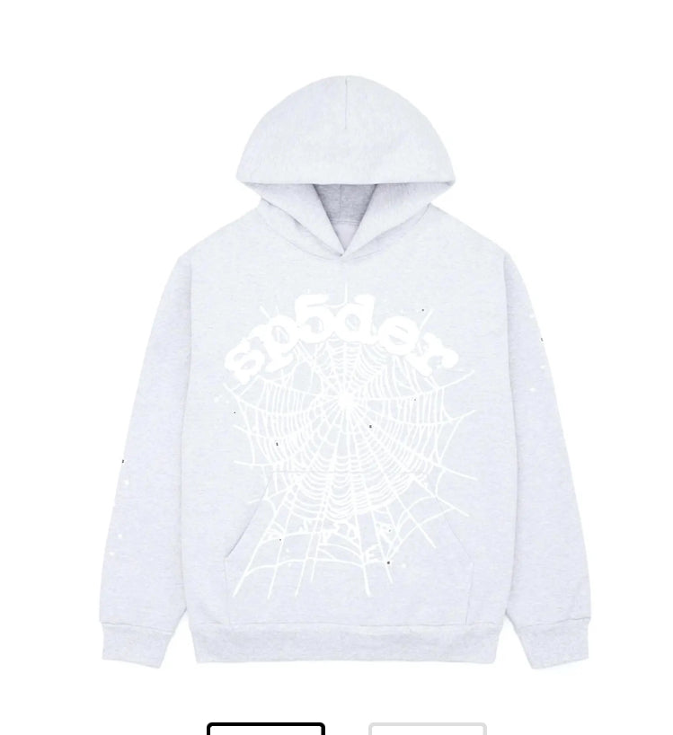 SP5DER HEATHER GREY OG WEB HOODIE