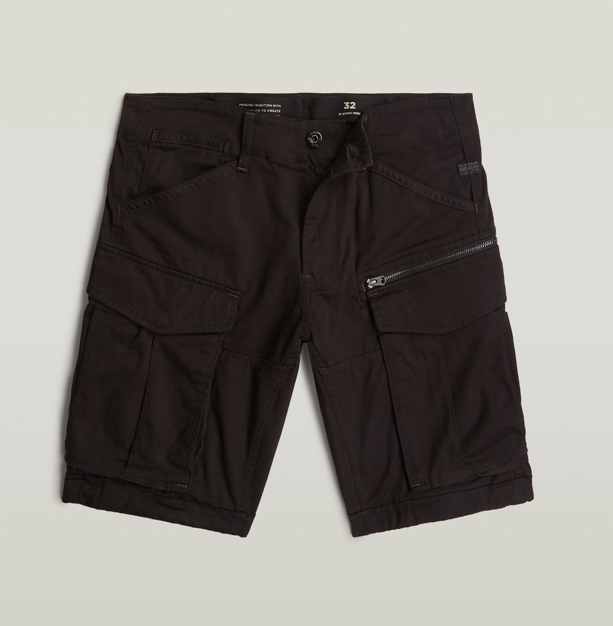 G-STAR RAW ovic zip regular short D26214-5126-6484-DK BLACK
