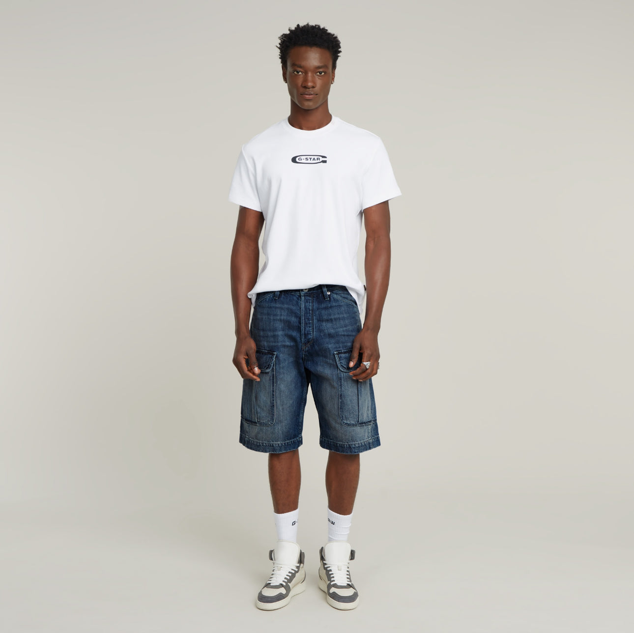 G-STAR RAW bend 3d cargo short D26528-D788-G112-WORN IN BLUE CREEK