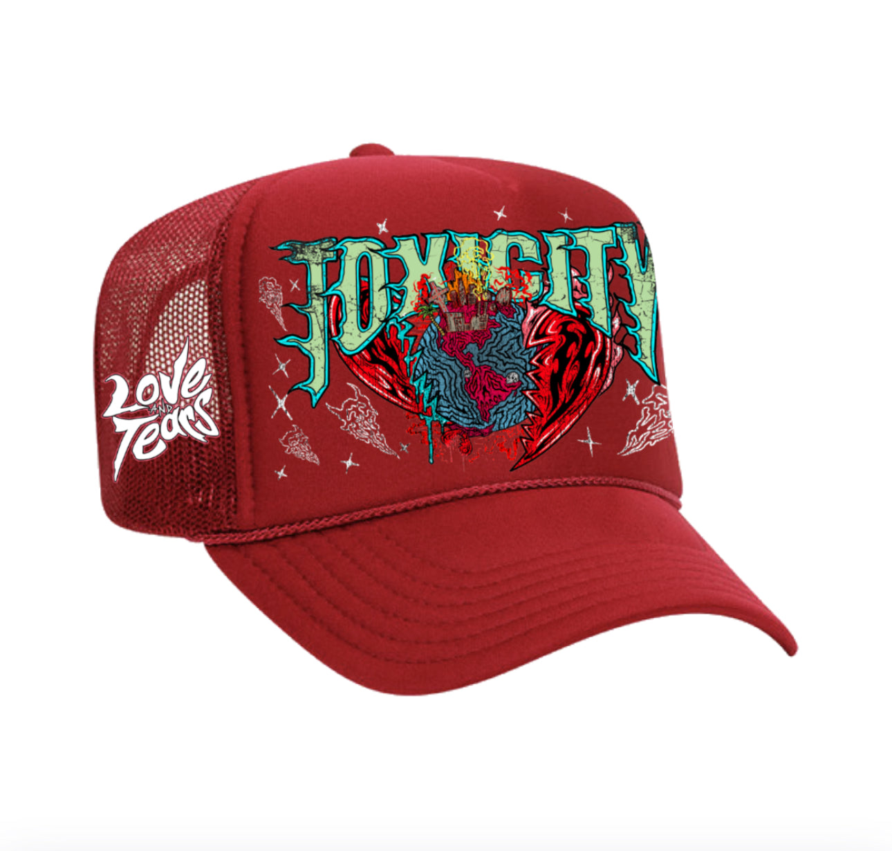 TOXICITY - LOVE AND TEARS TRUCKER TOX-2-900-LOVETEARS-RED