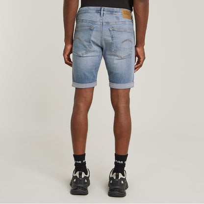 G-STAR RAW 3301 slim short D10481-D760-h071-VINTAGE BLUE STREAM DESTROYED