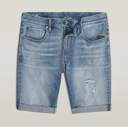 G-STAR RAW 3301 slim short D10481-D760-h071-VINTAGE BLUE STREAM DESTROYED