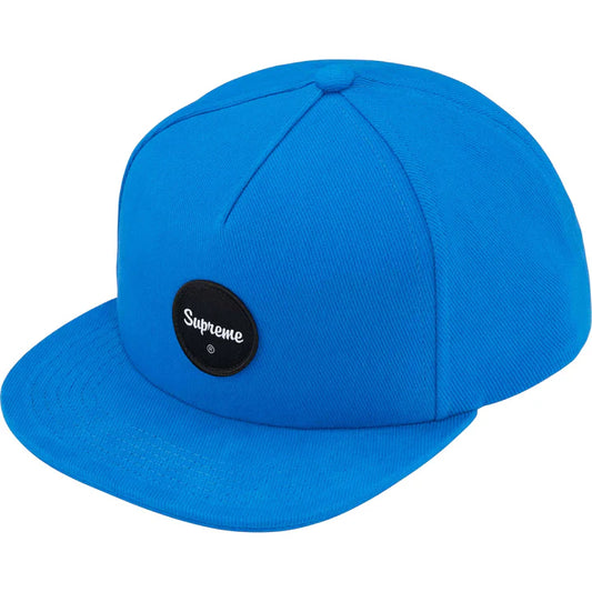 SUPREME TWILL PATCH 5-PANEL SNAP BACK HAT BRIGHT BLUE