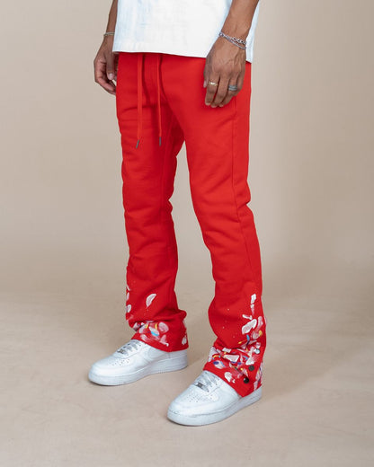 EPTM PAINT SNAP FLARED PANTS EP11710-RED