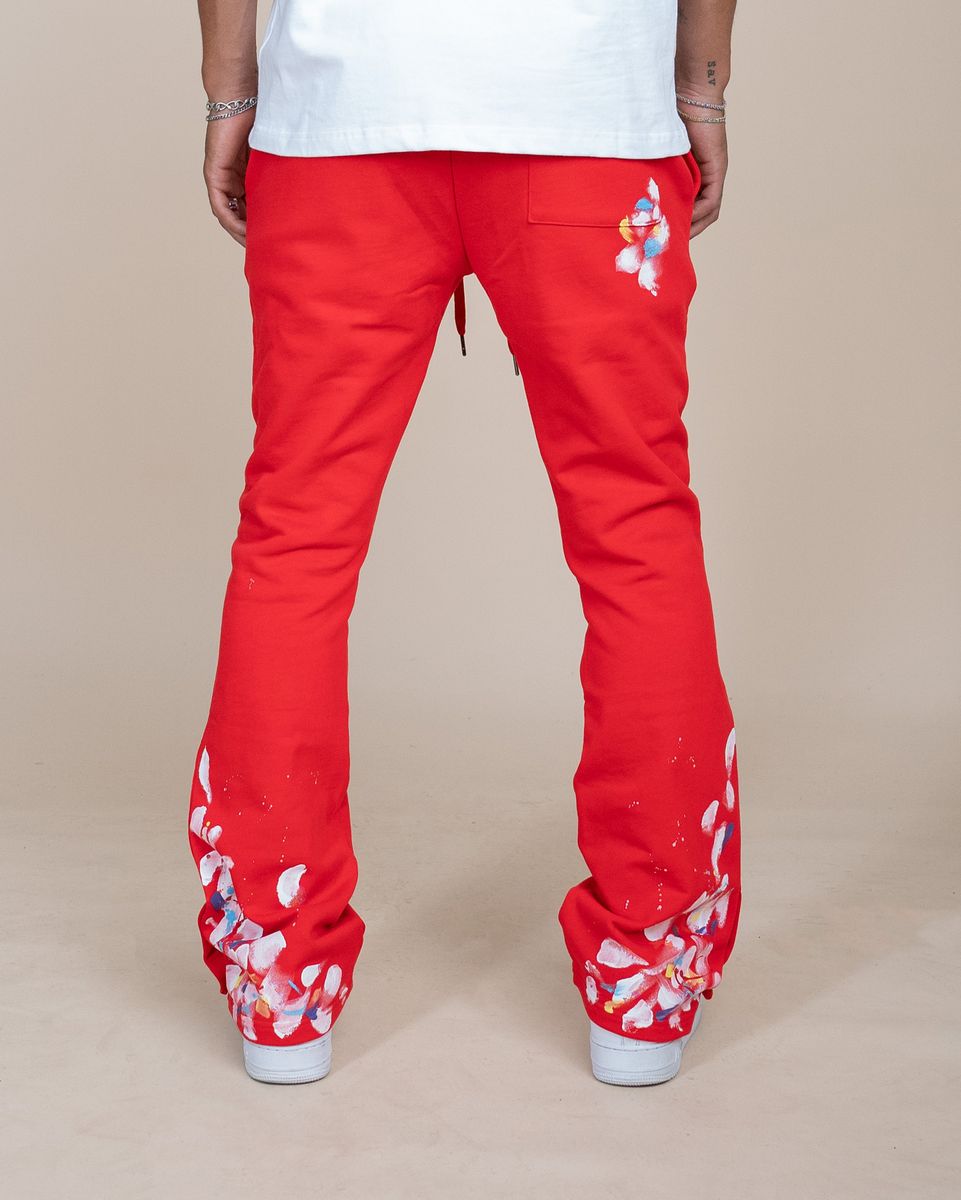 EPTM PAINT SNAP FLARED PANTS EP11710-RED