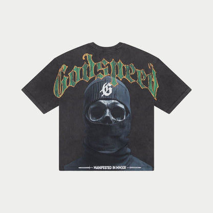 GOD SPEED Balaclava  T-Shirt (GREY WASH)