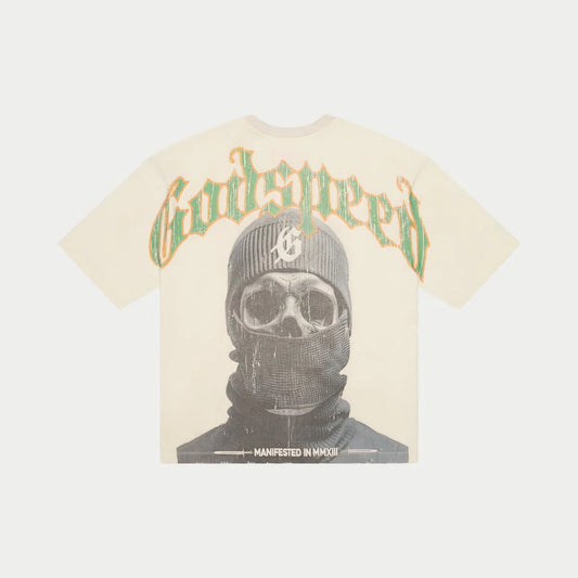 GOD SPEED Balaclava  T-Shirt (BONE)