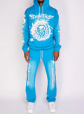 POLITICS ACID WASHED STACKED SWEATSUIT DENNIS721-BLUE