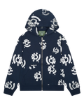 DENIM TEARS Bstroy Tears Zip Hoodie Blue - Blue