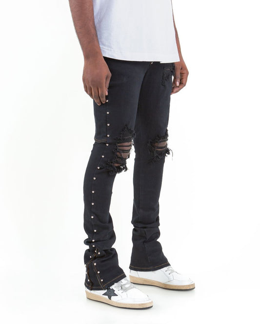 GOLDEN DENIM THE SKINNY STACKED-BILLY STUDDED DENIM GDFLQ124-02