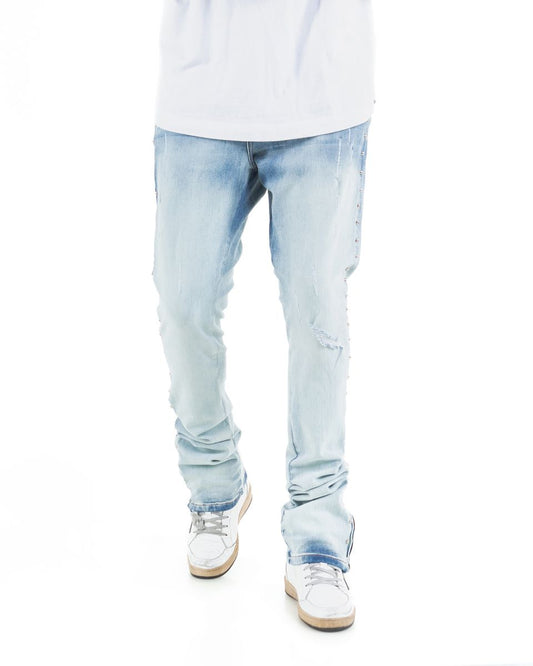 GOLDEN DENIM THE STACKED-LEE VAN  STUDDED DENIM DENIM GDFLQ124-09