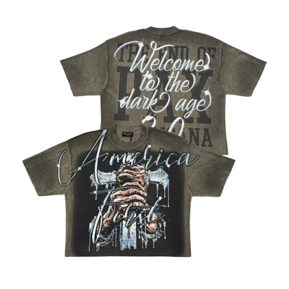 RARE PEACE Sword Waffle Tee Olive RT6027