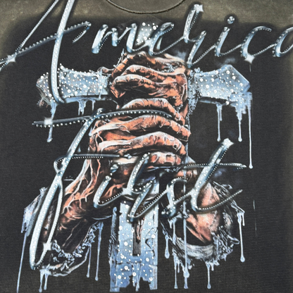 RARE PEACE Sword Waffle Tee Olive RT6027