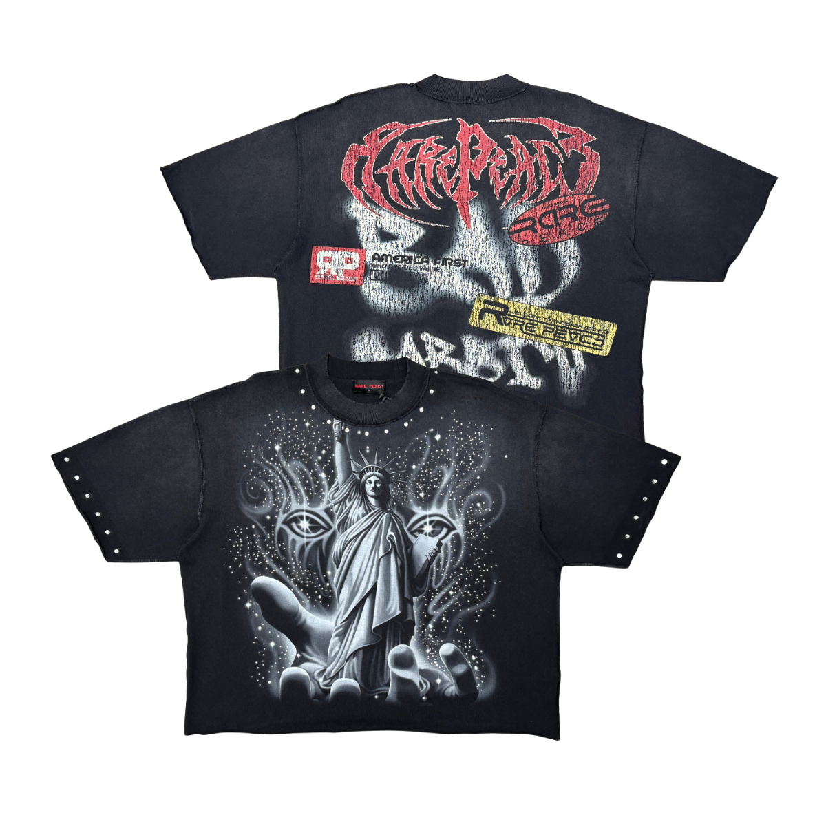 RARE PEACE Statue Of Liberty World Is Yours Tee Black RT6022
