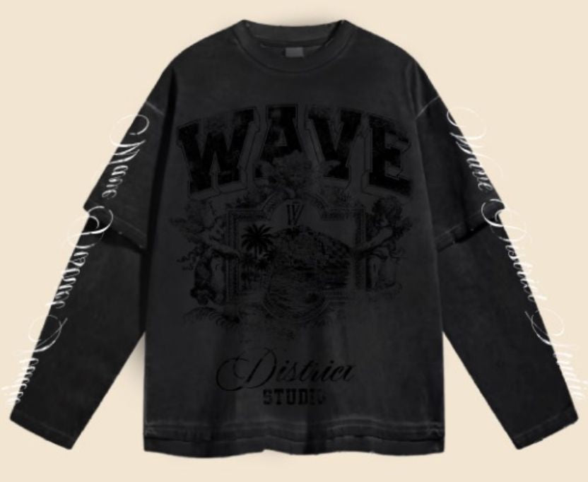 MR WAVE PICASSO (BLACK) L/S LAYERED TEE (WDS-2LS007R)
